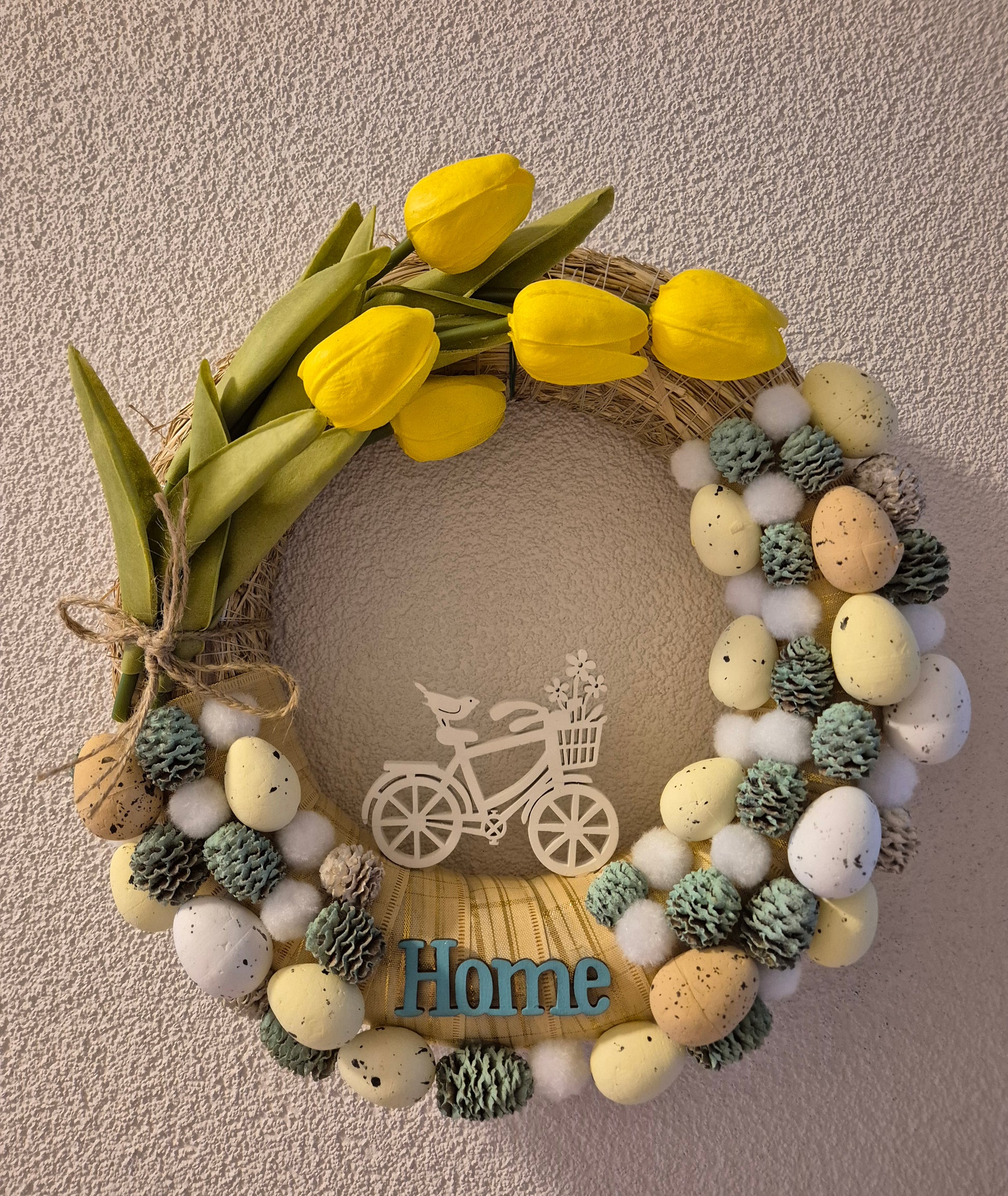 Lentetulpen met Fiets Deurkrans
